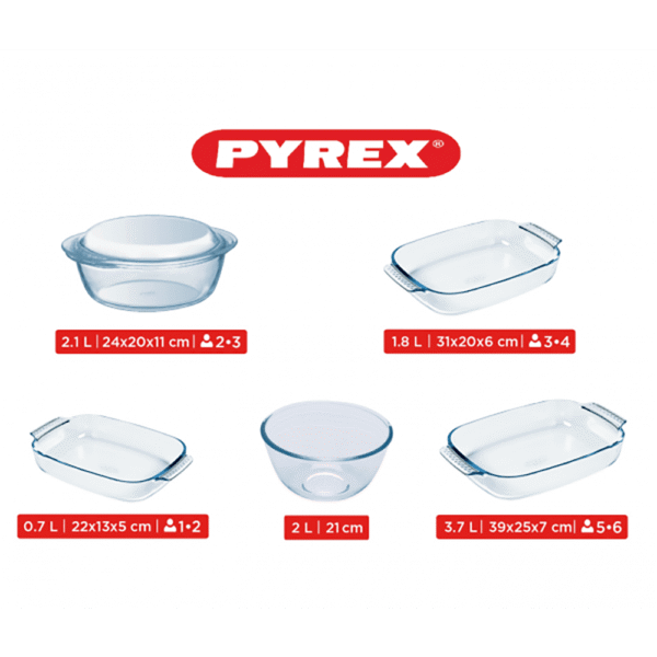 طقم طواجن للفرن 6 قطعه بايركس – Pyrex