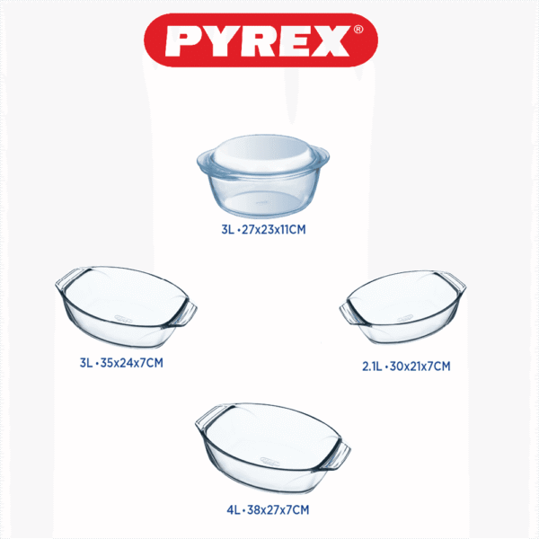 طقم طواجن للفرن 5 قطعه بايركس – Pyrex