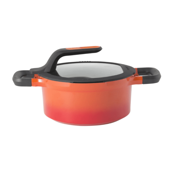 قدر مغطى – بمقبض يحافظ علي البرودة  – أحمر 20 سم