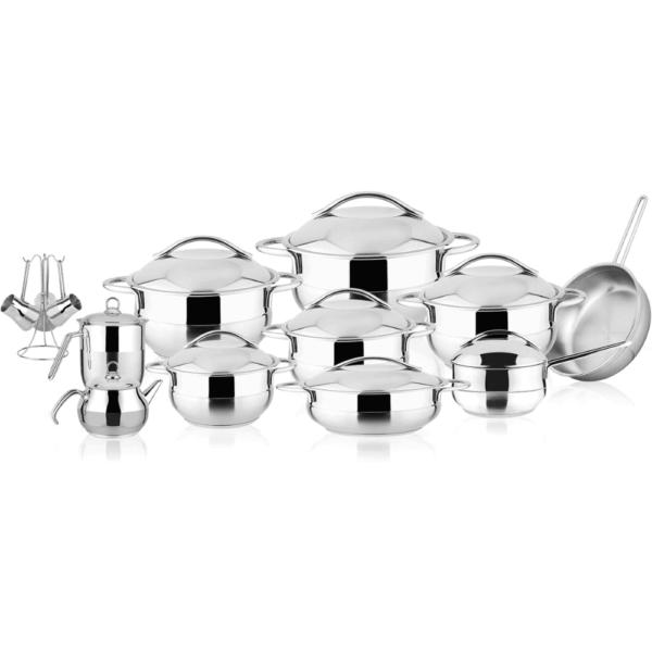 طقم حلل ستانلس استيل 23ق -OSCAR