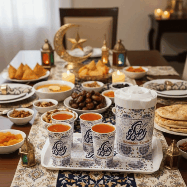 طقم دورق بالصينية +4 اكواب رمضان كريم