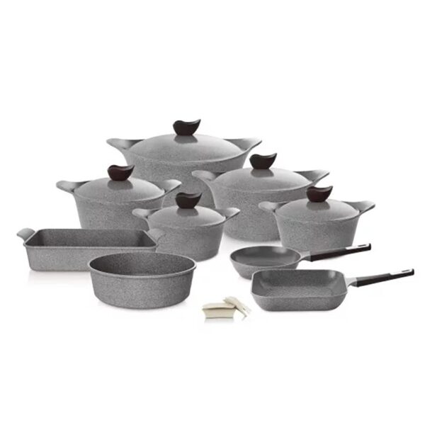 طقم حلل جيرانيت اينى 20 قطعة رصاصى – Neoflam