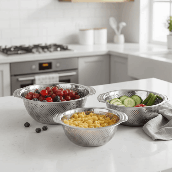 طقم مصفاه استانلس ايطالى بيد 3 قطعه (26-28-30)