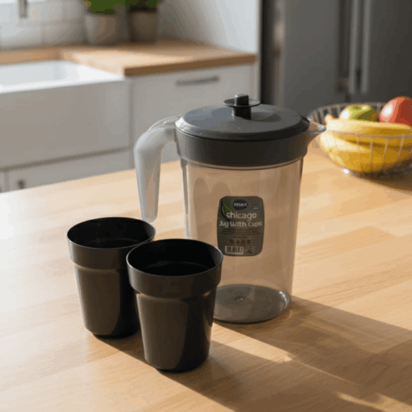 دورق مياة وعصائر شيكاغو +2كوب (2.6لتر) – MAX