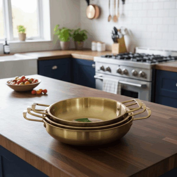 طقم طاسة بمقبضين ذهبية 3 قطعة (20-22-24)