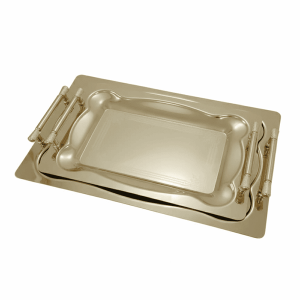 طقم صواني استانلس استيل 2 قطعه موديل تركى-KORKMZ