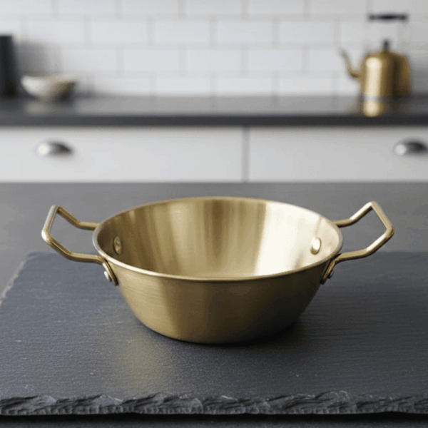 بولة استانلس ستيل ذهبية بيدين