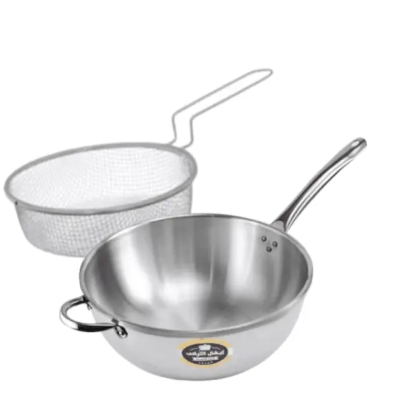 مقلايه ووك ألومنيوم مقاس 28 بصفاية الزيت