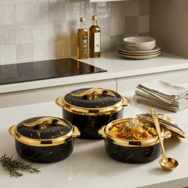 حافظ طعام حلل مذهب 3 ق استانلس من الداخل – GOLDEN TOUCH