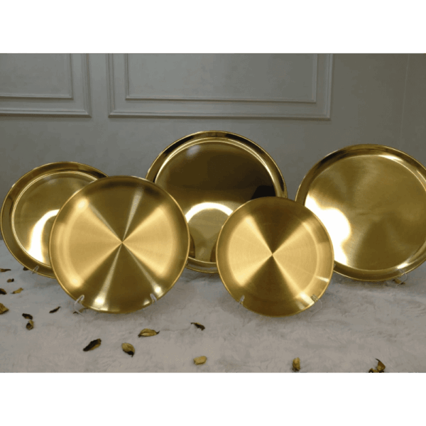 عرض صوانى تقديم استانلس جولد+شحن مجاني