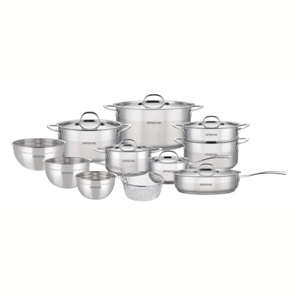 Arshia 17pcs Stainless Steel Cookware Set – 3642 – Arshia