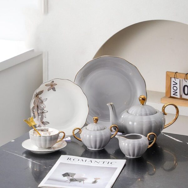 طقم شاى و جاتو 30 قطعه – Pumpkin Gray