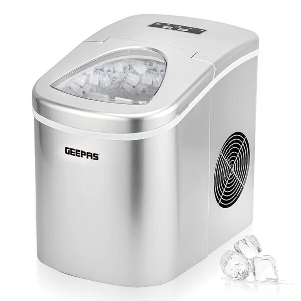 Geepas Ice Cube Maker, Two Sizes, Produces 12Kg In 24 Hours – Container 700G, Water 2.2L, Ecological Gas, Automatic Functioning