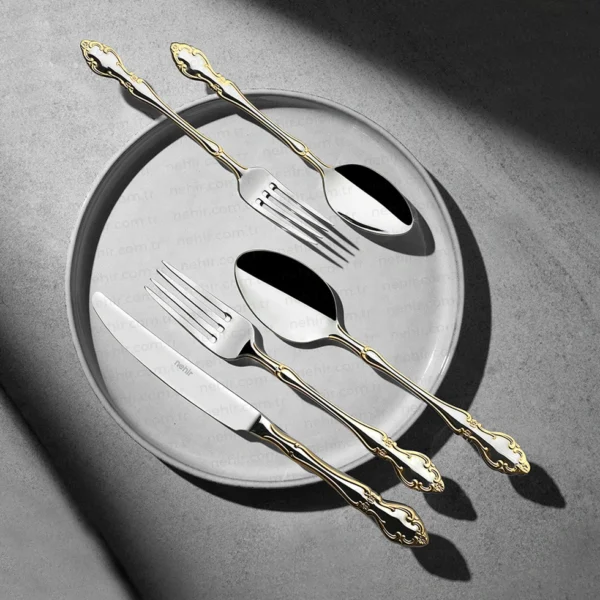 معالق تركى 36 قطعة – Nehir Adriana Gold Mirror