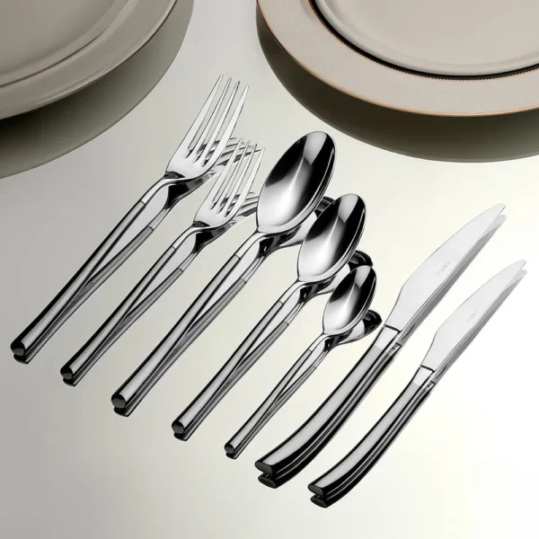 شنطة معالق تركى 84 قطعة – Nehir Elegance Silver Matt