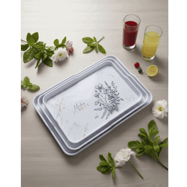 طقم صينية ميلامين 3 ق الجوهرة رونزا