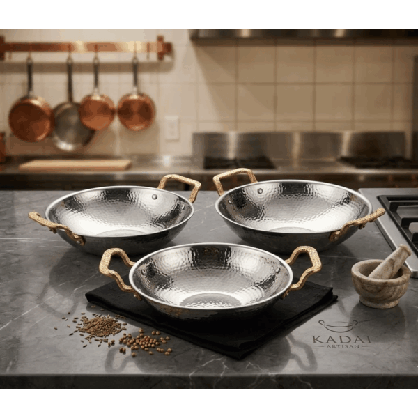 طقم طاسة تقديم باييلا استانلس ستيل غويطة (20-22-24)