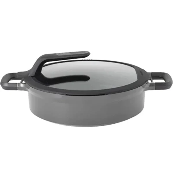 حلة بغطاء – خزفي رمادي بـ بمقبضين 24 سم (Berghoff)