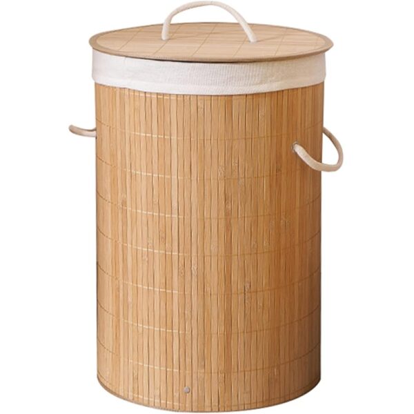 Round Bamboo Laundry Basket – 50 CM