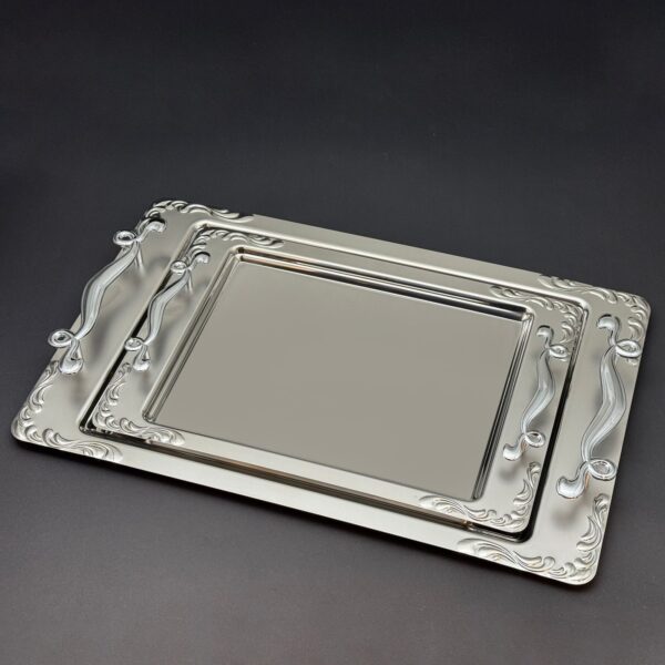 طقم صواني 2 قطعه – Lalezar Silver Matt