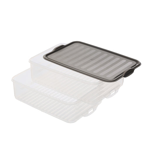 جوندول علبة طعام مستطيلة 1.60 لتر مقسمة 2 خانه بلاستيك رمادى - G