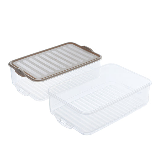 جوندول علبة طعام مستطيلة 1.60 لتر مقسمة 2 خانه بلاستيك بيج - G