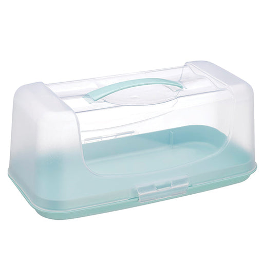 جوندول حامل حلويات مستطيل بغطاء بلاستيك تركواز- G