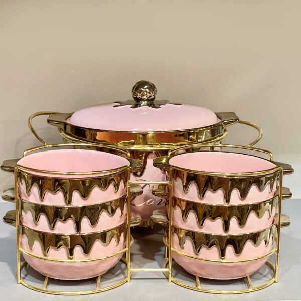 طقم شوربه علي حامل – بورسلين