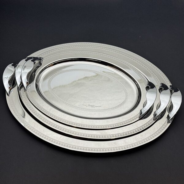 طقم صواني ايطالى 3 قطع – Oval. Patrizia Silver – PATRS-200-1-2-3