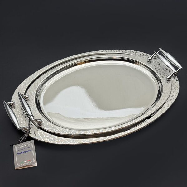 طقم صواني ايطالى 2 قطعه – Oval. Palace Silver – PALS -55-56