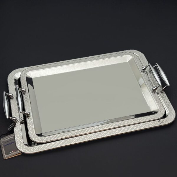 طقم صواني ايطالى 2 قطعه – Rect. Palace Silver – PALS -71-72