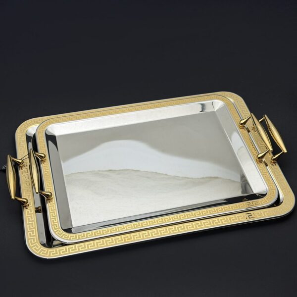 طقم صواني ايطالى 2 قطعه – Rect. Greca Gold – GRG35-37