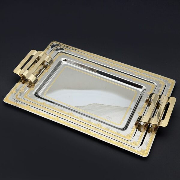 طقم صواني ايطالى 3 قطع – Rect. Olibya Gold – OLG-650-1-2-3