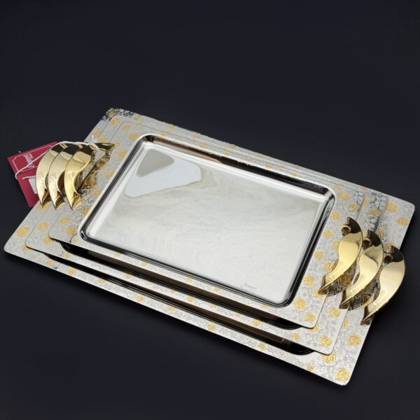 طقم صواني ايطالى 3 قطع – Rect. Delia Gold – DELIAG-400-1-2-3