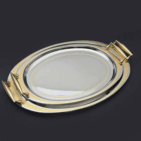 طقم صواني ايطالى 2 قطعه – Oval. Greca Gold – GRG-42-41