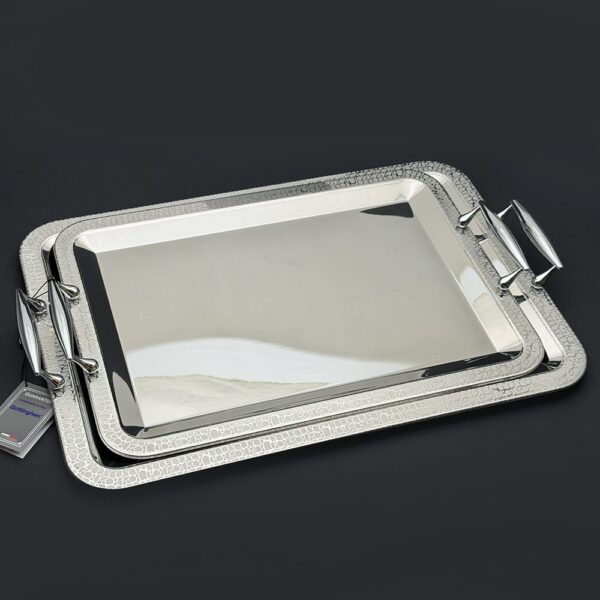 طقم صواني ايطالى 2 قطعه – Rect. Skin Silver – SKS -11-14