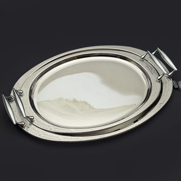 طقم صواني ايطالى 2 قطعه – Oval. Skin Silver – SKS -20-64
