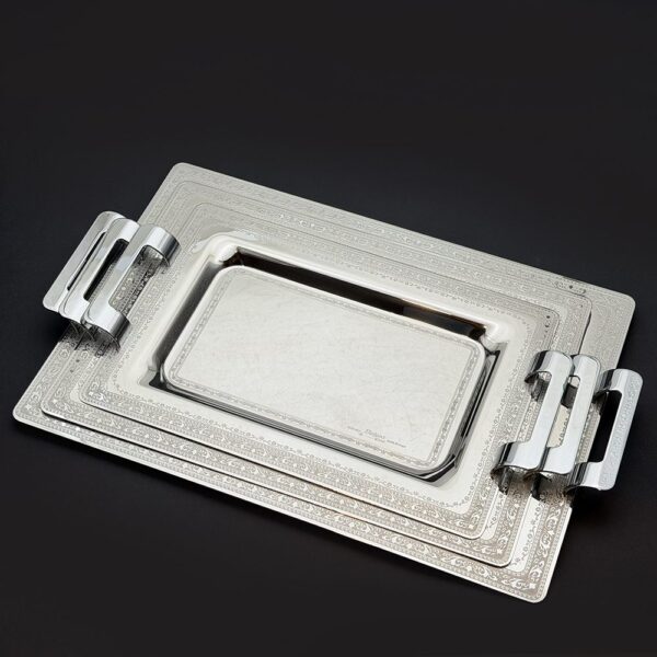 طقم صواني ايطالى 3 قطع – Rect. Magic Silver – MAGICS -1200-1-2-3