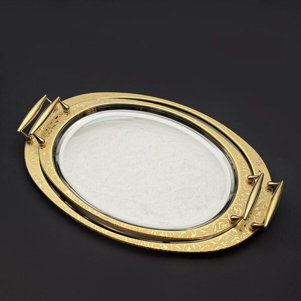 طقم صواني ايطالى 2 قطعه – Oval. Damasco Gold – DAMG -21-28