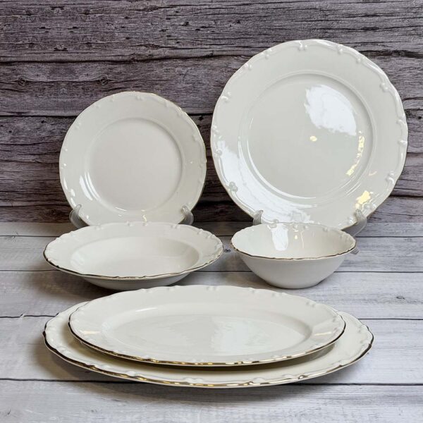 طقم عشاء تركى ٢٦ قطعة – Gold Rim – Liana