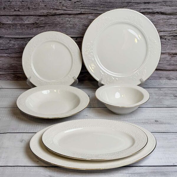 طقم عشاء تركى ٢٦ قطعة – Gold Rim – Bursak