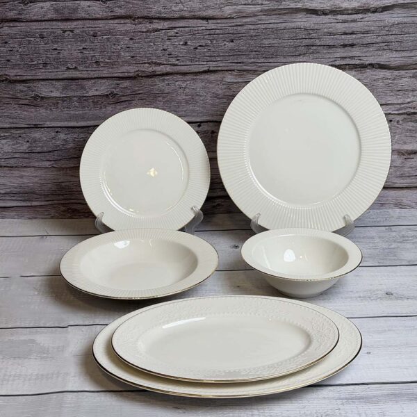 طقم عشاء تركى ٢٦ قطعة – Gold Rim – Nirvana