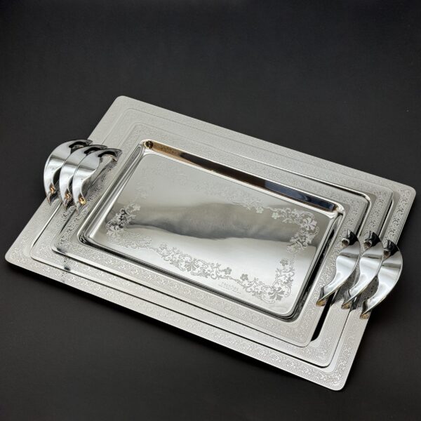 طقم صواني ايطالى 3 قطع – Rect. Evelyne Inox