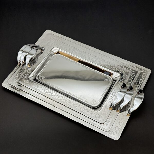 طقم صواني ايطالى 3 قطع – Rect. Viola Inox