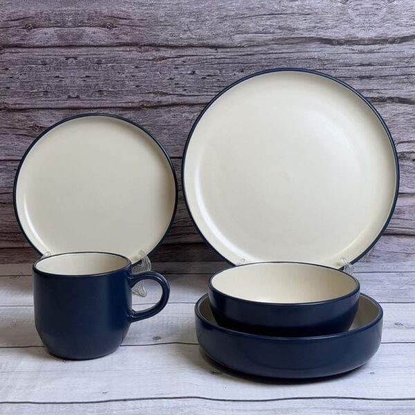 طقم عشاء بورسلين 30 قطعة – Navy Blue Matt – A01