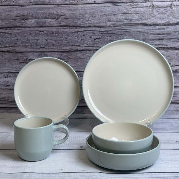 طقم عشاء بورسلين 30 قطعة – Baby Blue Glossy – A05