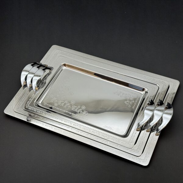 طقم صواني ايطالى 3 قطع – Rect. Gloria Inox