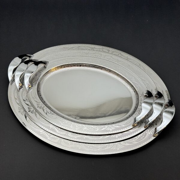طقم صواني ايطالى 3 قطع – Oval Isabel Inox
