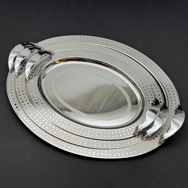 طقم صواني ايطالى 3 قطع – Oval Vienna Inox
