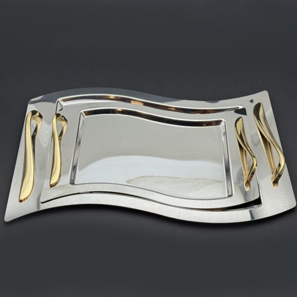 طقم صواني 2 ق – Lara Golden Handle – NEHIR